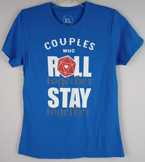 Teepublic Adult XL Blue Couples Who Roll Together Stay Together Tshirt
